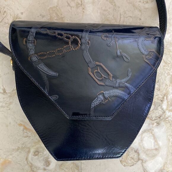 Vintage TALJA Leather Trapeze Shoulder Bag Handmade in Florence, Italy - Picture 9 of 15